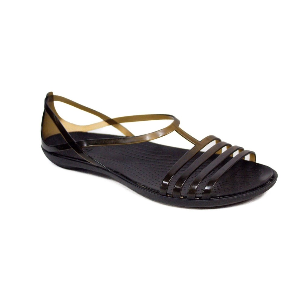 Crocs Isabella Strappy Sandals in Black Espresso Women's Size 10 rubber/jelly